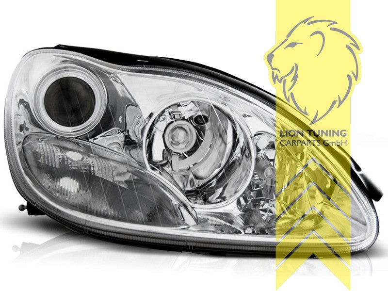 LT LED DRL XENON Model Halo Headlights Mercedes Benz W220 98-02 Xenon CHROME LHD