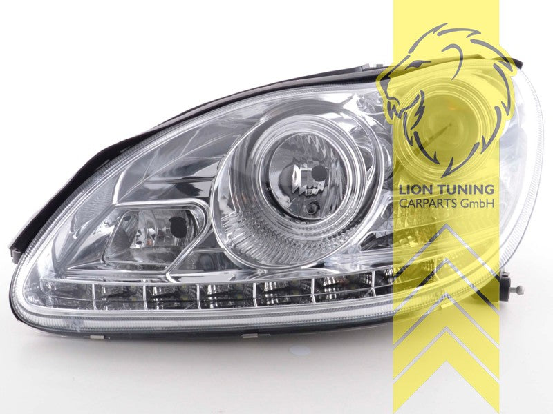 LT LED DRL XENON Model Halo Headlights Mercedes Benz W220 02-05 S-Kl Xenon CHROME LHD