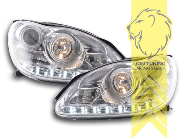 LT LED DRL XENON Model Halo Headlights Mercedes Benz W220 02-05 S-Kl Xenon CHROME LHD