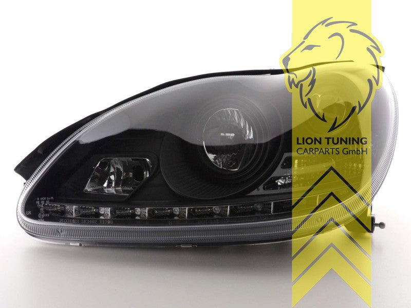 LT LED DRL XENON Model Halo Headlights Mercedes Benz W220 02-05 S-Kl black XENON LHD