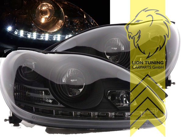 LT LED DRL XENON Model Halo Headlights Mercedes Benz W220 02-05 S-Kl black XENON LHD