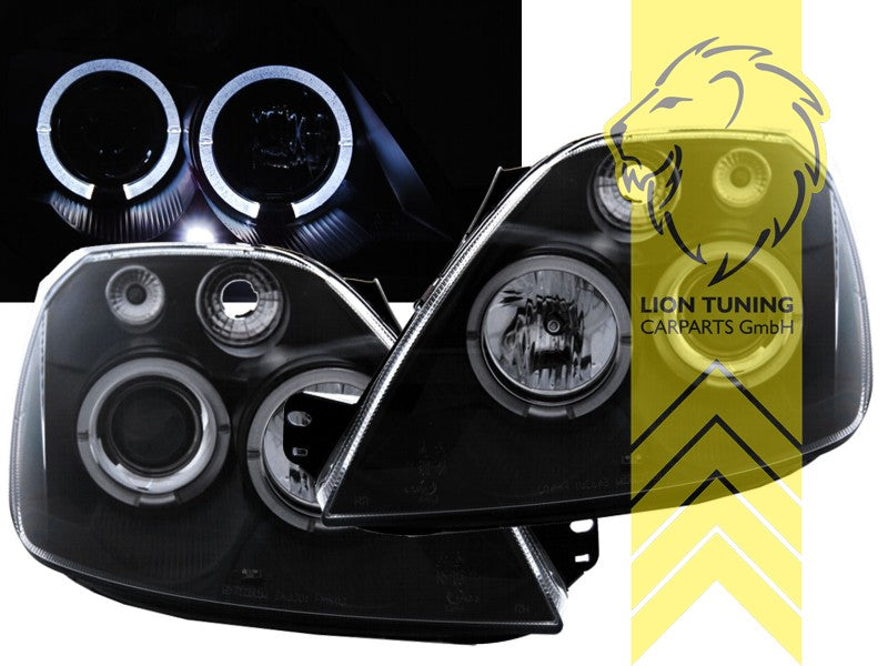LT Pair LED DRL Halo Ring Angel Eye Headlights Ford Fiesta 6 JH1 JD3 MK6 03-07 LHD