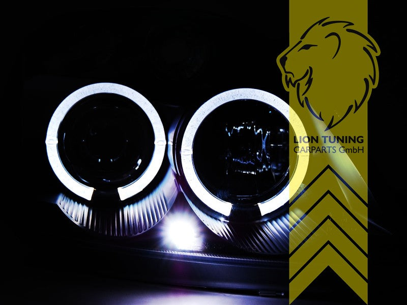 LT Pair LED DRL Halo Ring Angel Eye Headlights Ford Fiesta 6 JH1 JD3 MK6 03-07 LHD