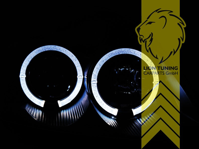 LT Pair LED DRL Halo Ring Angel Eye Headlights Ford Fiesta 6 JH1 JD3 MK6 03-07 LHD