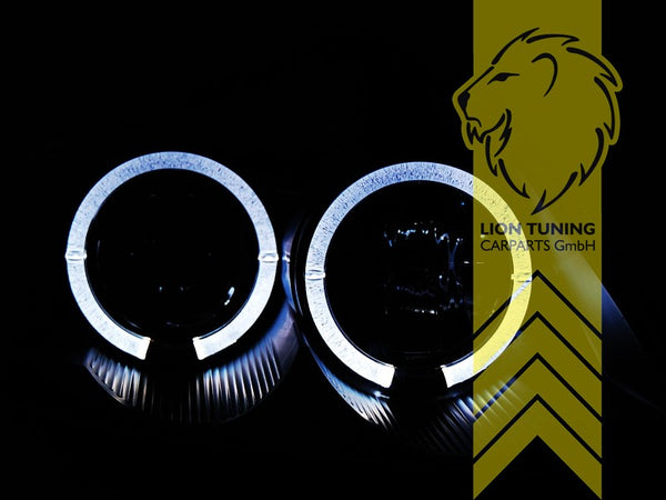 LT Pair LED DRL Halo Ring Angel Eye Headlights Ford Fiesta 6 JH1 JD3 MK6 03-07 LHD
