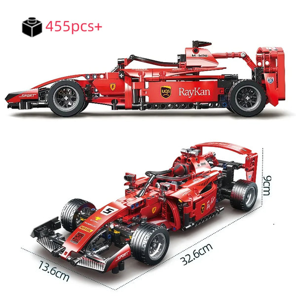 MOC Technical Red Car Building Blocks Set Creative Racing Model Kit DIY Creative Assembly Bricks Toys Birthday Christmas Gift
