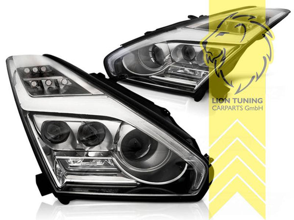 LT Pair Full LED Headlights DRL optics for Nissan Skyline GT-R R35 10-13 Facelift Chrome LHD