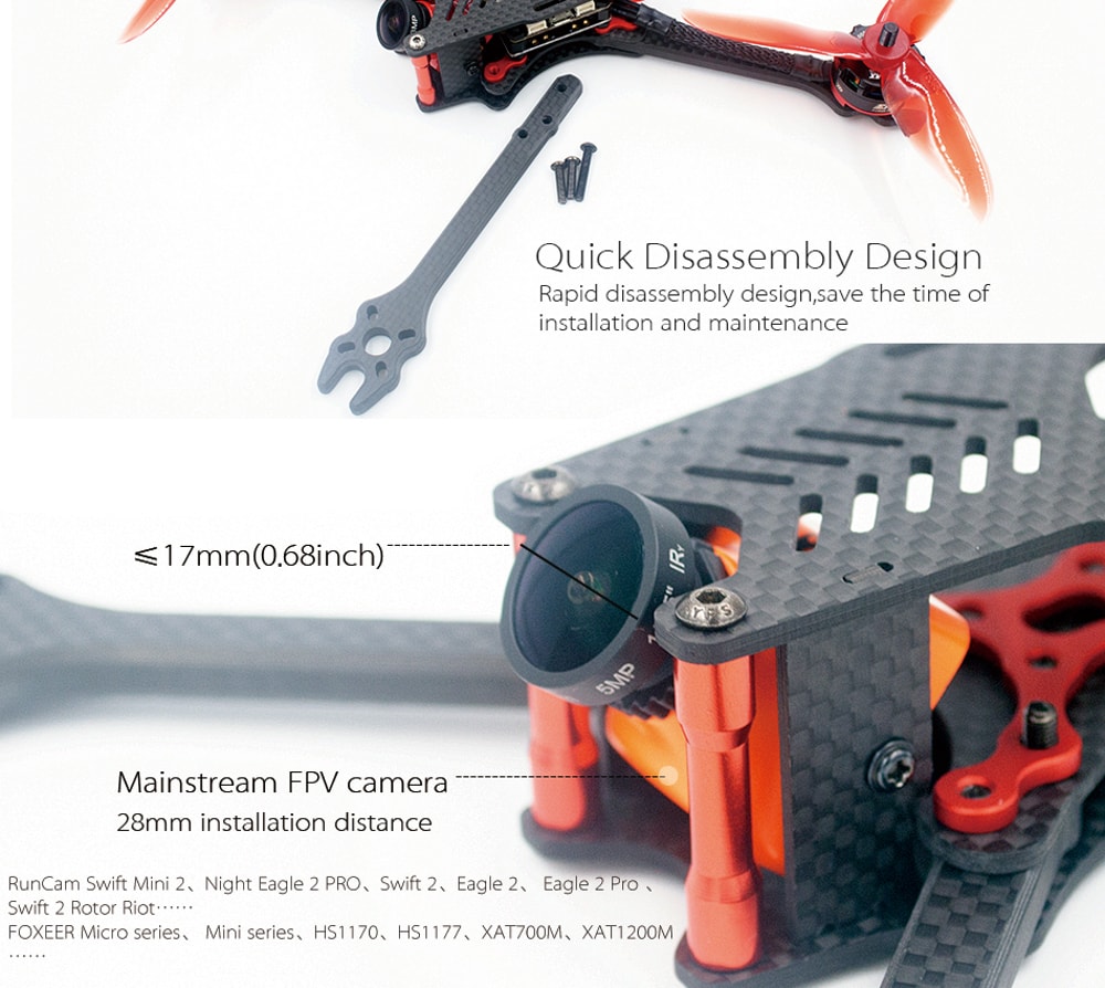 F2 Mito GS FPV Quadcopter Frame
