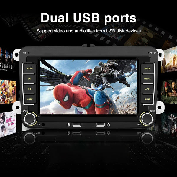 7 Inch Car Stereo MP5 Player Touch Creen BT AM/FM Radio Receiver With Android Auto Carplay For VW/Seat/Skoda/Passat/Golf/Polo