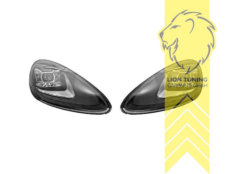 LT Pair Full LED DRL Halo Lightbar Headlights Porsche Cayenne 92A 10-14 black for AFS LHD