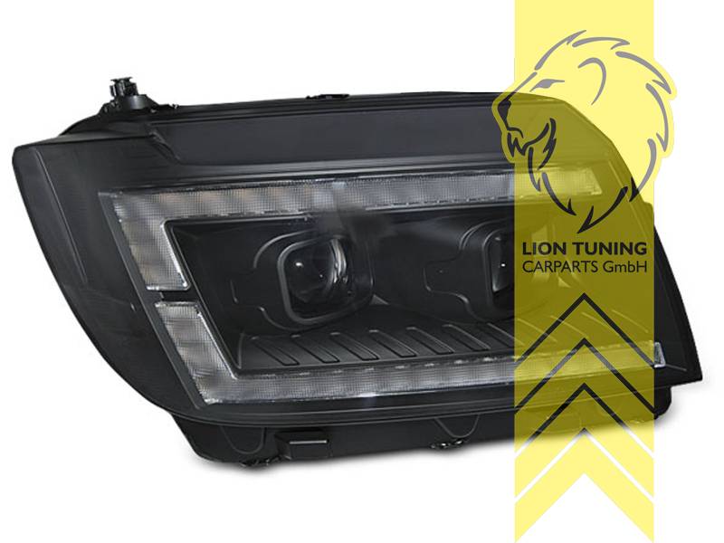 Lion-Tuning LED PROJECTOR MODEL DRL Lightbar H7 Headlights VW Crafter 2 MK2 Bus SY BJ MAN TGE 17+ Black LHD (Copy)