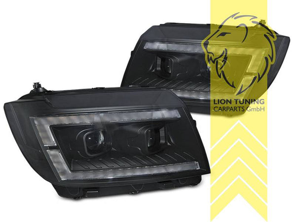 Lion-Tuning LED PROJECTOR MODEL DRL Lightbar H7 Headlights VW Crafter 2 MK2 Bus SY BJ MAN TGE 17+ Black LHD (Copy)