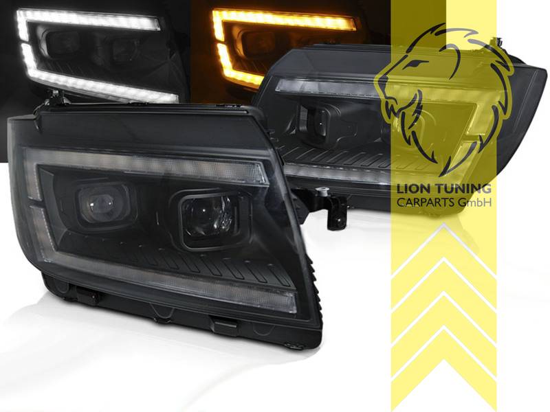 Lion-Tuning LED PROJECTOR MODEL DRL Lightbar H7 Headlights VW Crafter 2 MK2 Bus SY BJ MAN TGE 17+ Black LHD (Copy)