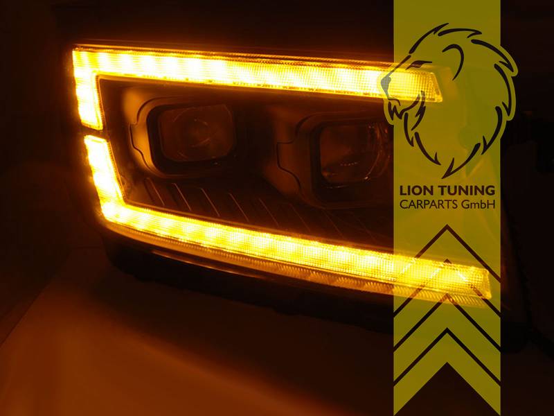 Lion-Tuning LED PROJECTOR MODEL DRL Lightbar H7 Headlights VW Crafter 2 MK2 Bus SY BJ MAN TGE 17+ Black LHD (Copy)