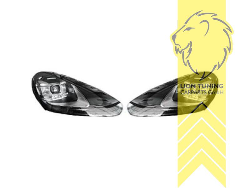LT Pair LED DRL Halo Lightbar Headlights Porsche Cayenne 92A Facelift 14-17 black edition LHD