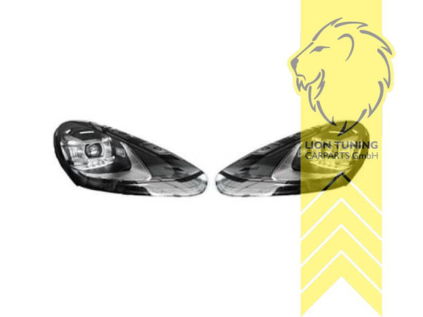 LT Pair LED DRL Halo Lightbar Headlights Porsche Cayenne 92A Facelift 14-17 black edition LHD