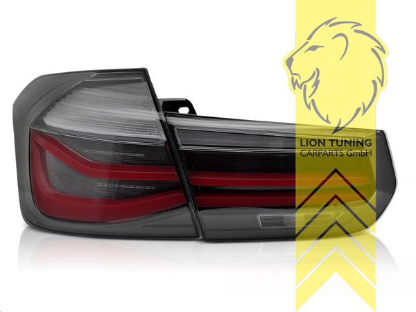 LT Pair LED Lightbar Rear Light Tail Lamps BMW 3 Series F30 F35 Sedan 11-19 black red smoke LHD