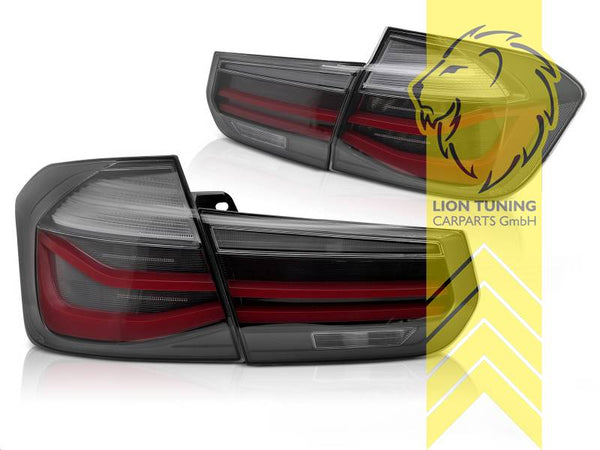 LT Pair LED Lightbar Rear Light Tail Lamps BMW 3 Series F30 F35 Sedan 11-19 black red smoke LHD