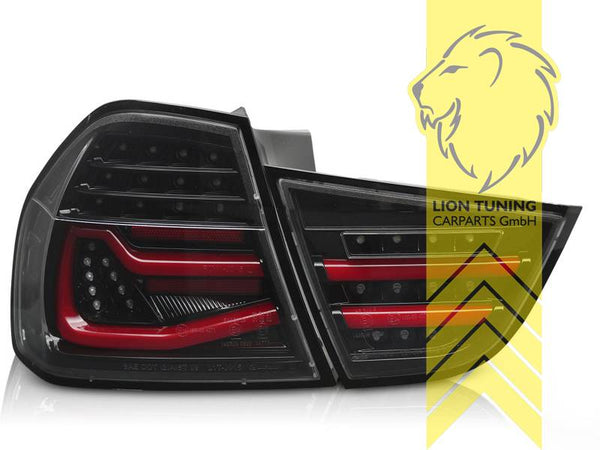 LT Pair LED Lightbar taillights rear lights for BMW E90 LCI sedan 08-11 black LHD