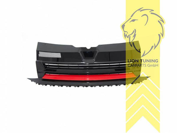 LT Sportgrill radiator grille for VW T6 15-19 Transporter Multivan Caravelle Camper black glossy red