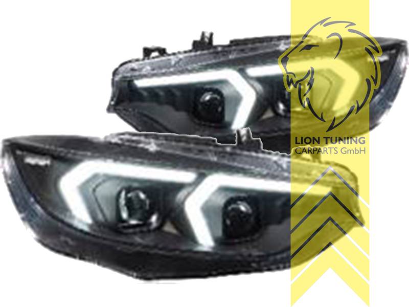 LT LED DRL Halo Lightbar Headlights BMW F32 Coupe F33 Cabrio 13-21 for Xenon black LHD