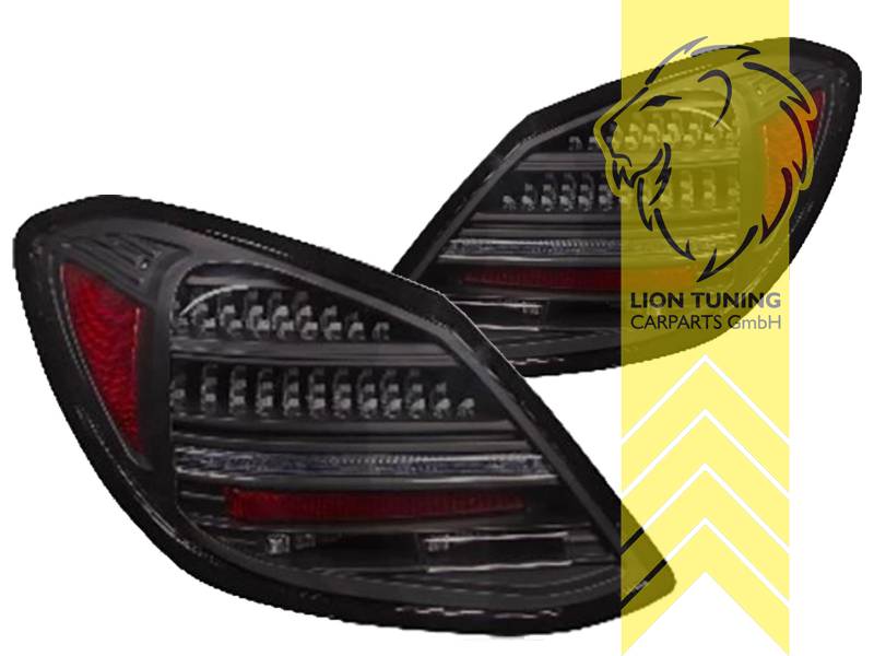 LT Pair LED Lightbar Rear Tail Lamps Mercedes Benz C-Class W205 14-21 sedan black LHD