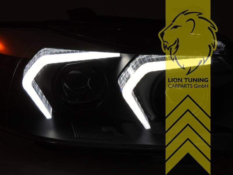 LT LED DRL Lightbar Halo Headlights BMW E90 Sedan E91 Touring 05-08 Black LHD