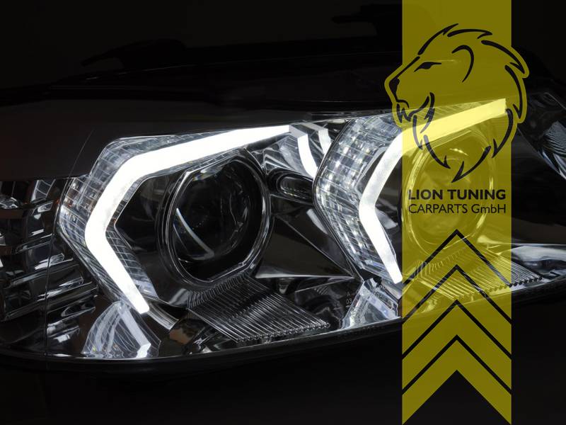 LT LED DRL Lightbar Halo Headlights BMW E90 Sedan E91 Touring chrome LHD