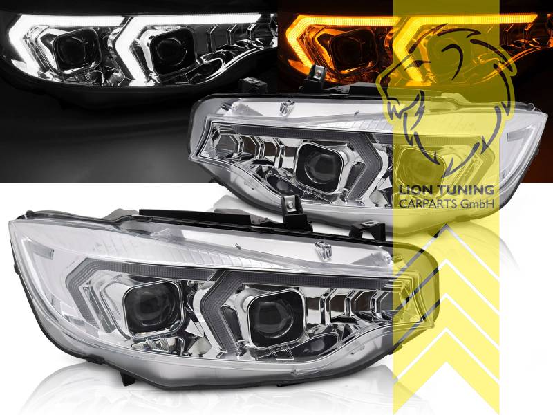 LT Pair LED DRL Headlights BMW 4 F32 Coupe F33 F32 13-21 Coupe Cabrio Xenon HID For AFS Chrome LHD