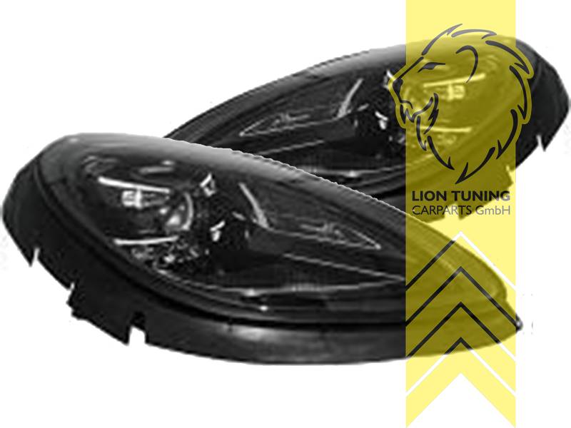 LT Pair LED DRL Halo Lightbar Headlights Porsche Macan 95B in facelift look 18-21 black LHD