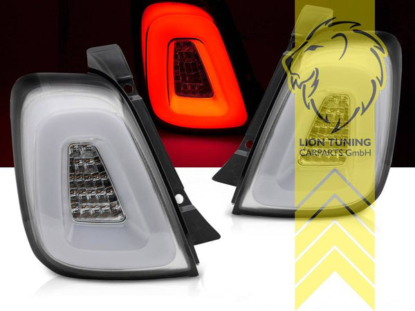 LT Pair LED Lightbar DRL Rear Lights Fiat 500 white chrome 312 16-20