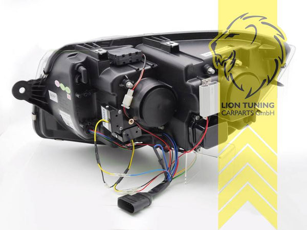 LT Pair LED DRL Halo Lightbar Headlights VW T6 15-19 Multivan Caravelle Transporter flatbed black dynamic LHD SGB SGG SGJ SFD SFE SFL SFZ SGA SGH