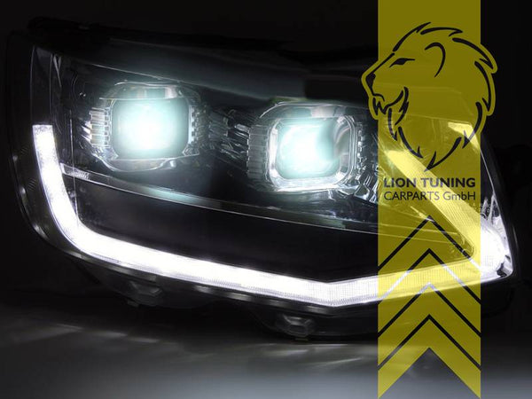 LT Pair LED DRL Halo Lightbar Headlights VW T6 15-19 Multivan Caravelle Transporter flatbed black dynamic LHD SGB SGG SGJ SFD SFE SFL SFZ SGA SGH