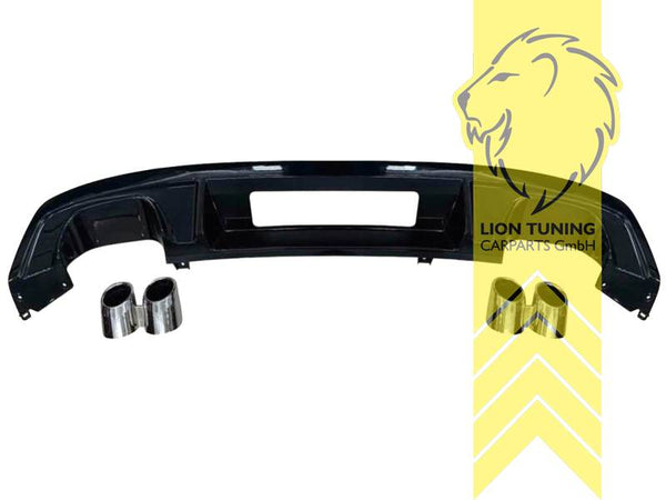 LT Rear Bumper Diffusor Seat Leon 5F Facelift 17-20 4 pipe black 4 pipe quad exhaust tail trim black