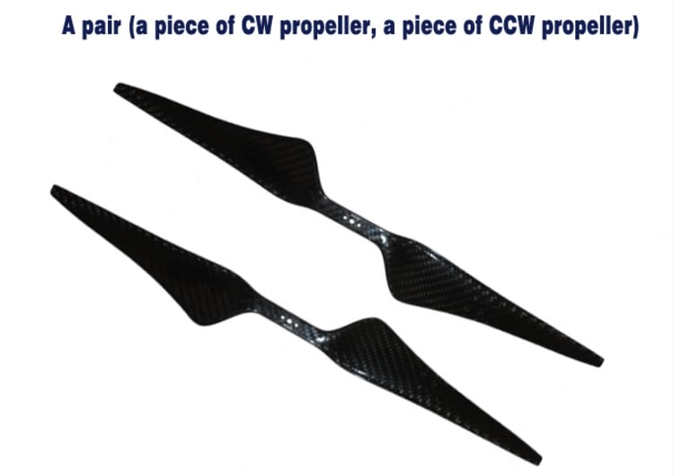 17x55 Carbon Fibre Propeller pair (CW/CCW)