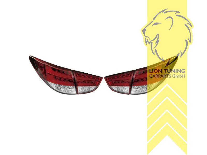 LT Pair LED tail lamps rear lights Hyundai iX35 LM EL ELH 09-13 red white chrome LHD