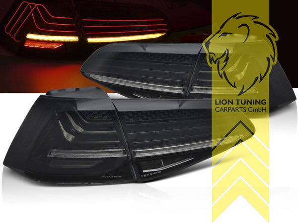 LT Pair LED DRL Lightbar REAR LIGHTS Tail Lamps VW Golf 7 black smoke 5G1 BE1 12-17 LHD