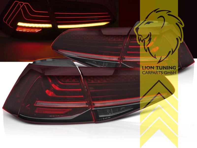 LT Pair LED DRL Lightbar REAR LIGHTS Tail Lamps VW Golf 7 red smoke 5G1 BE1 12-17 LHD