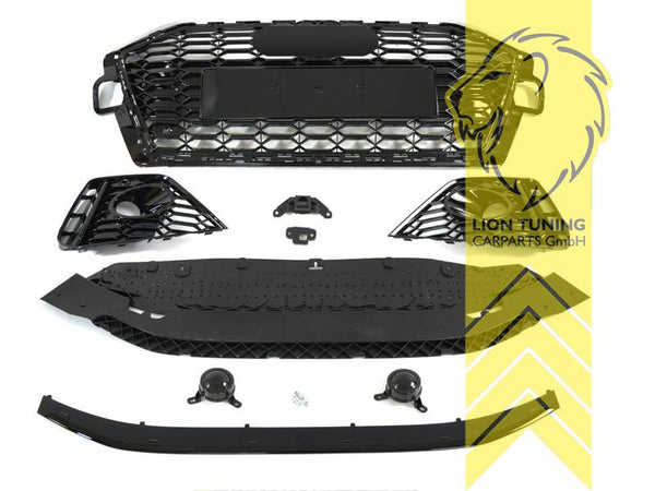 LT Aftermarket New Front bumper front apron for Audi A4 B9 8W 19-24 Facelift Sedan Avant for headlight washers parking distance control black