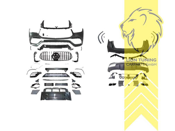 LT Aftermarket New Front & Rear Bumper set body kit for Mercedes Benz GLE V167 19-23 including grille and exhaust trims