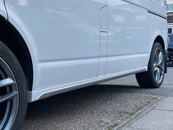 For VW T6.1 Transporter LWB Side Skirts Candy White Plastic Painted and Ready to Fit