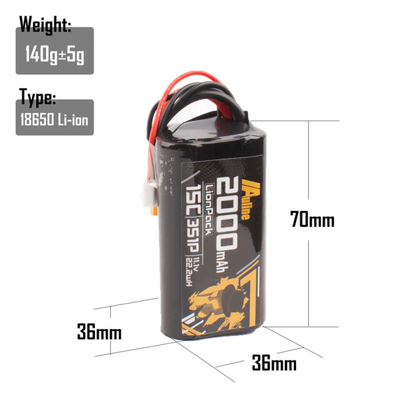 Au-line18650 Li-ion 2000mAh 3S 11.1V 15C Battery – XT30
