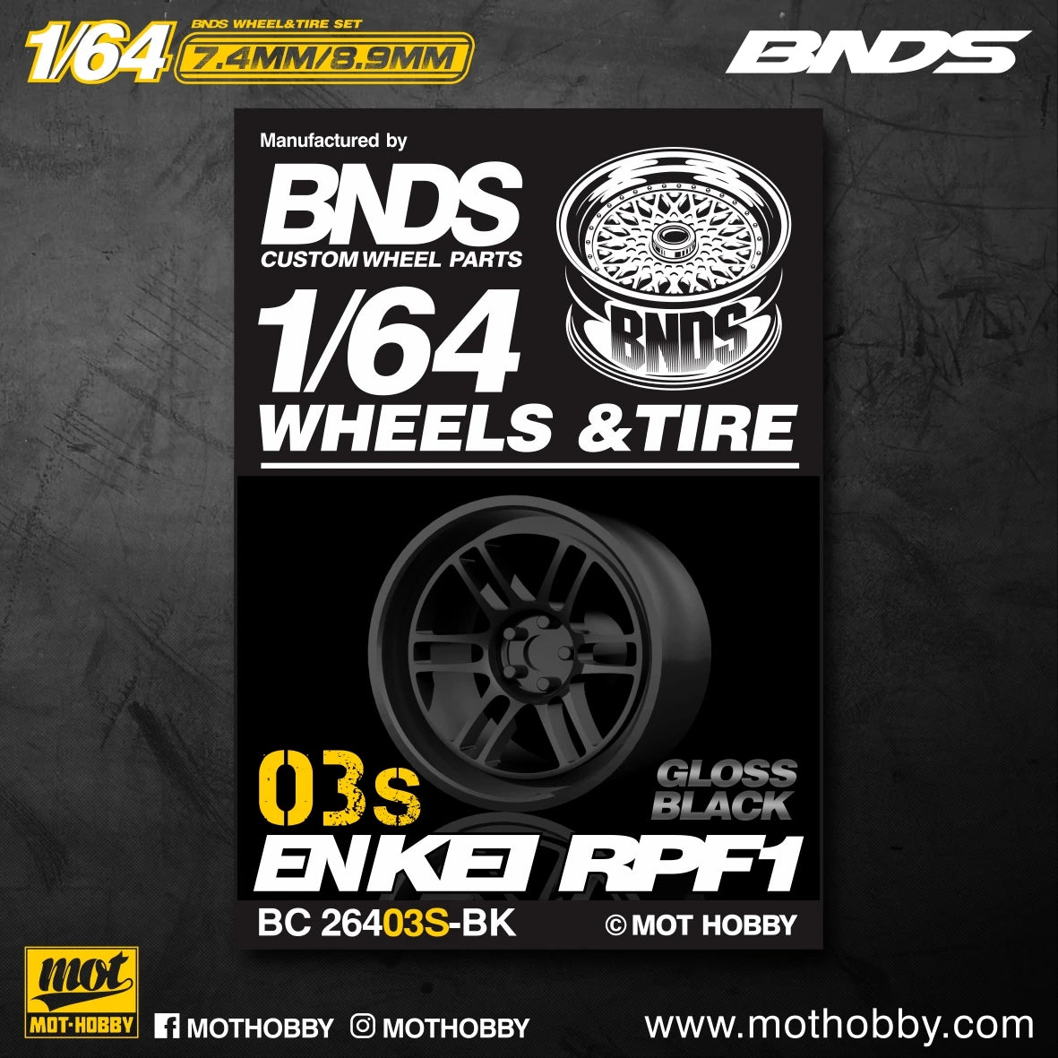 BNDS 1/64 Wheels With Rubber Tires ABS Assembly Rims Modified Parts for 1:64 Model Car VIP Style Detail-up Set New Clearance