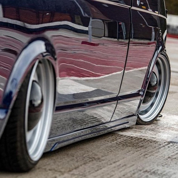 For VW T5, T5.1 LWB Side Skirts Reflex Silver Plastic Painted and Ready to Fit (B-Grade)