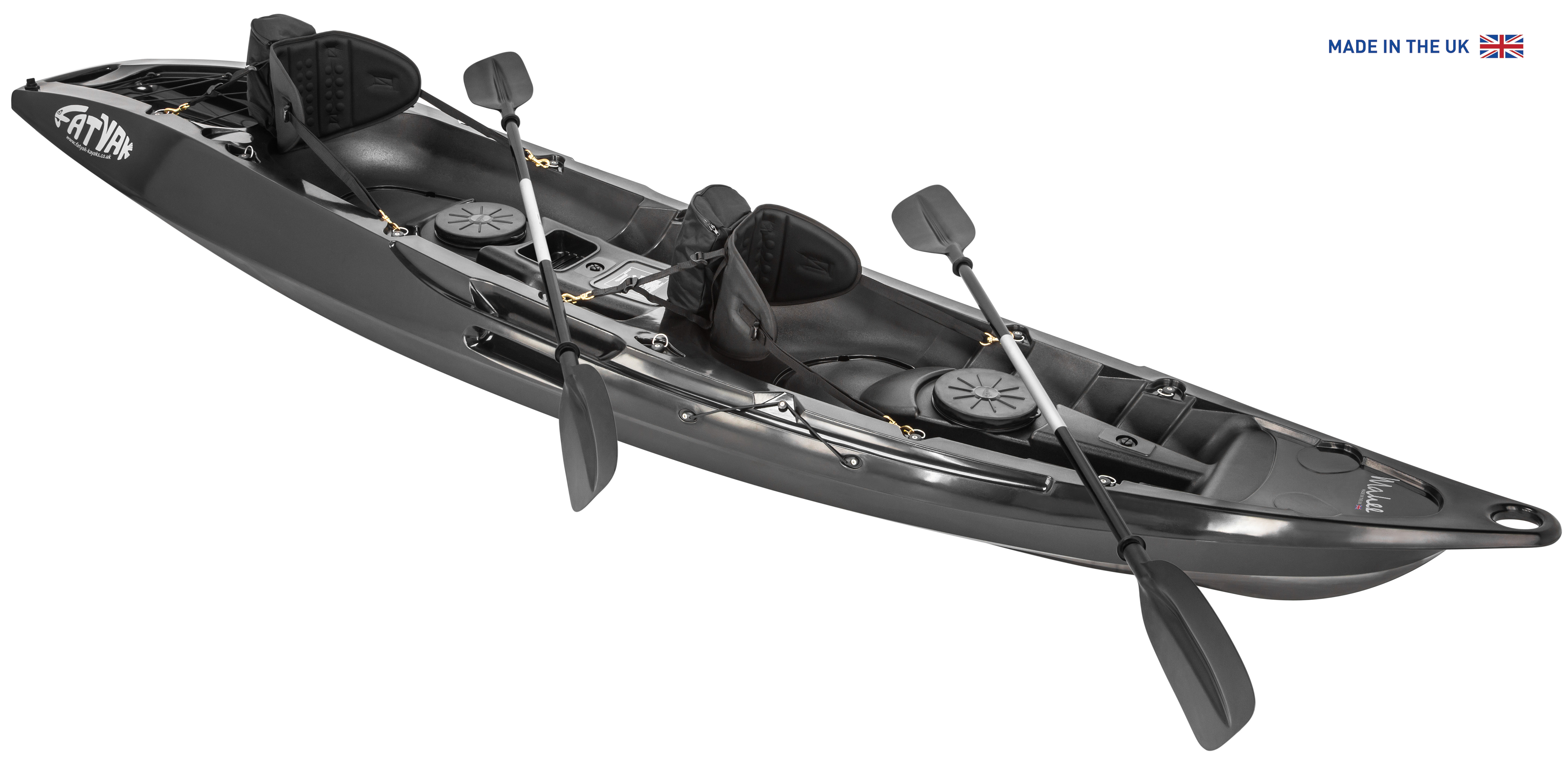 'MAHEE' Recycled Marine Plastic Double Seater Kayak Black Package Deal ⚫♻️
