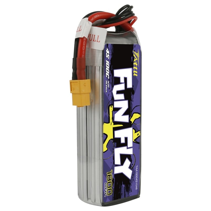 Tattu Funfly Series 1800mAh 14.8V 100C 4S1P Lipo Battery Pack with XT60 Plug
