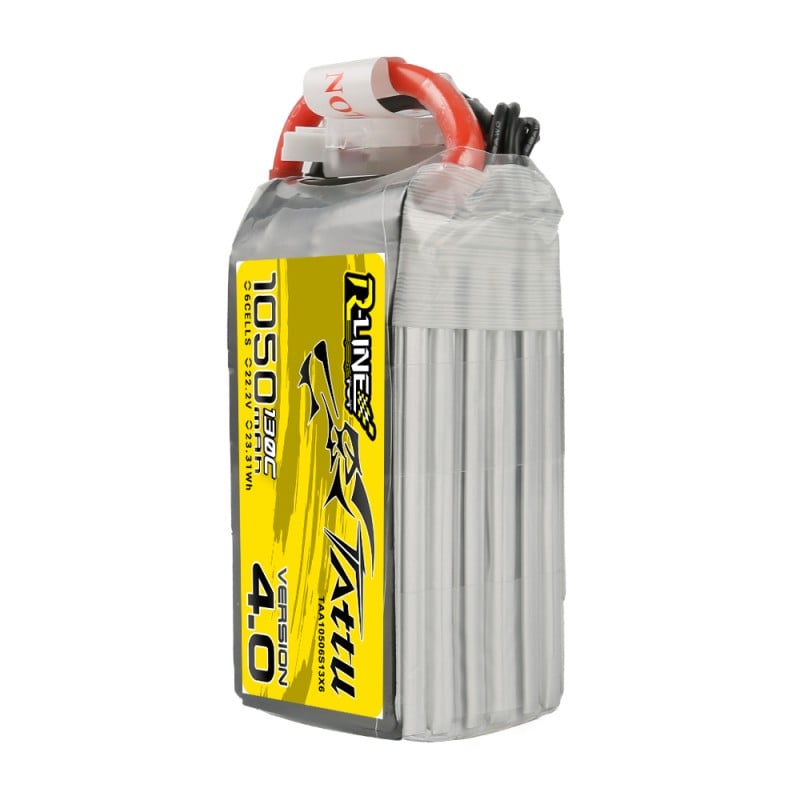 Tattu R-Line Version 4.0 1050mAh 22.2V 130C 6S1P Lipo Battery Pack (XT60)