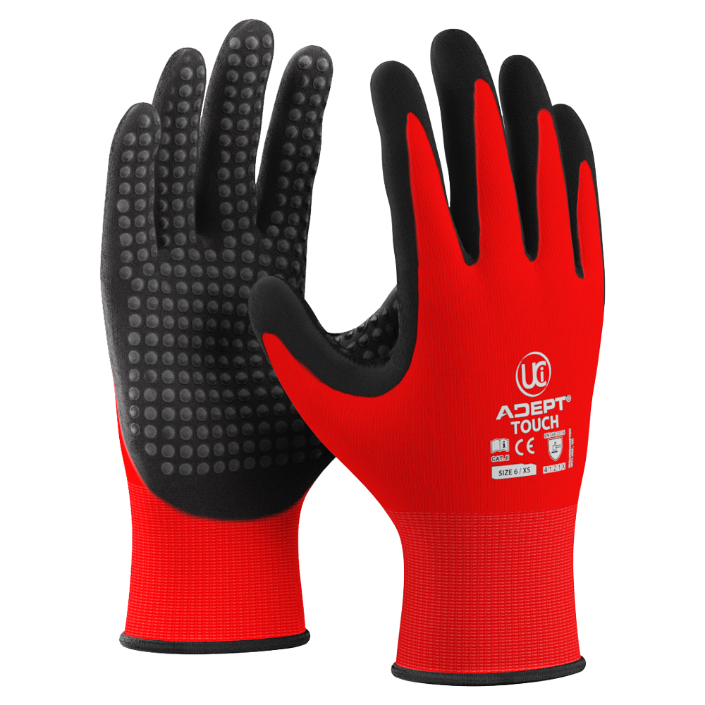 Adept Touch Screen Grip Nitrile Gloves (10 Pack)