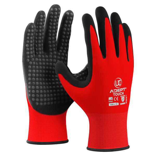 Adept Touch Screen Grip Nitrile Gloves (10 Pack)