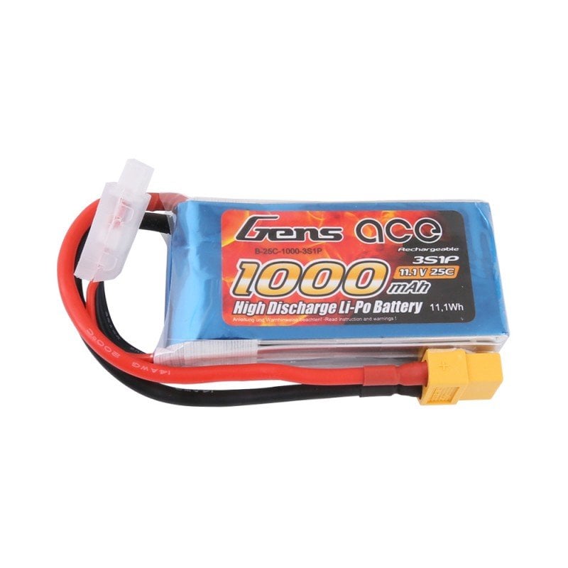 Gens ace 1000mAh 11.1V 25C 3S1P Lipo Battery Pack